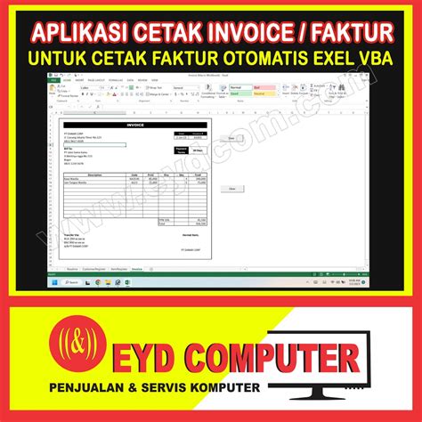 Jual Aplikasi Excel Invoice Faktur Otomatis Untuk Penjualan Barang