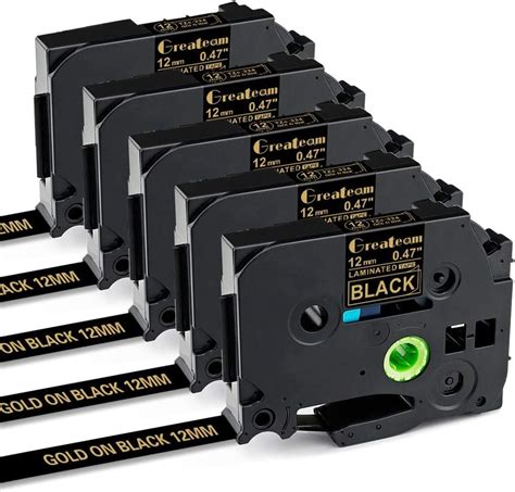 Amazon Greateam Gold On Black Label Tape Compatible With Brother P