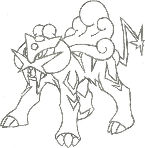 Pokemon Coloring Pages Raikou