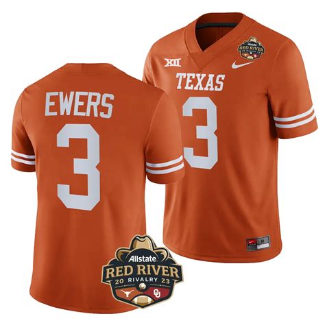 Texas Longhorns 2023 Allstate Red River Rivalry Quinn Ewers 3 Orange