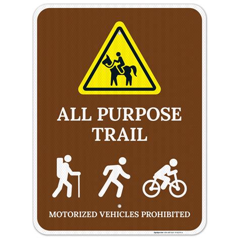 All Purpose Trail Motorized Vehicles Prohibited Sign Walmart