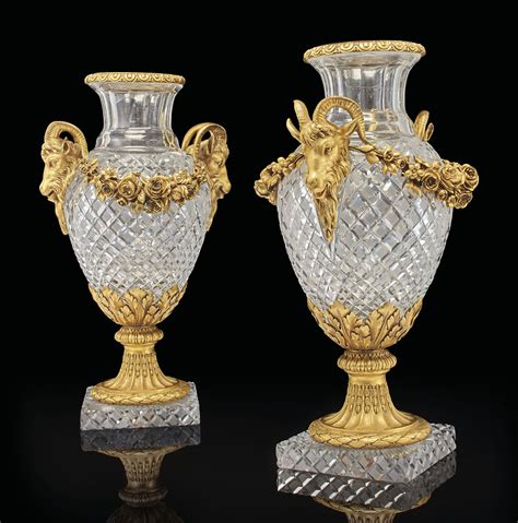 A Pair Of French Ormolu Mounted Cut Glass Vases Last Quarter 19th Century Christie S