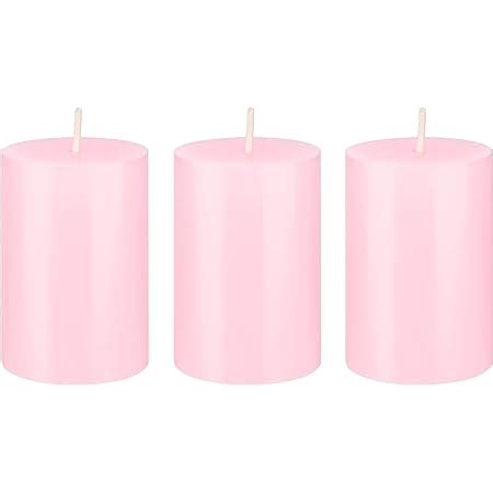 Amazon Mega Candles Pc Unscented Pink Round Pillar Candle Hand