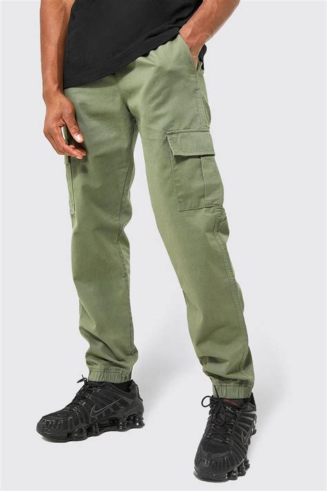 Elastic Waist Slim Fit Cargo Trouser Boohoo