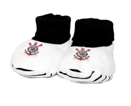 Pantufa Oficial Corinthians Meia de Bebê 0 a 3 Meses Unissex Revedor