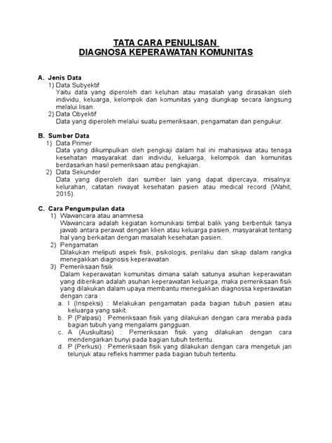 Tata Cara Penulisan Diagnosa Keperawatan Pdf