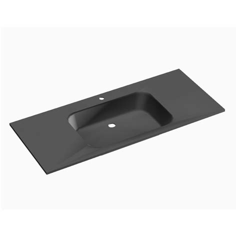 Royal Plaza Intent Wastafel 81x45x1 5cm 1 Kraangat 1 Wasbak Zwart Mat