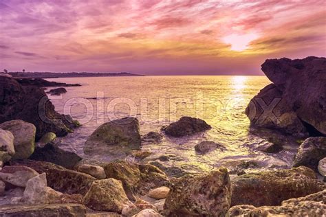 Sunny sunset on the coast of Mallorca | Stock image | Colourbox