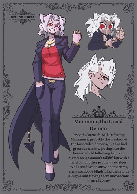 Mammon The Greed Demon Helltaker Character Design Character Sheet