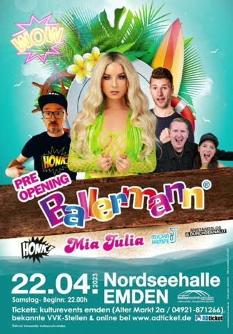 Veranstaltungstipp Pre Opening Ballermann In Der Nordseehalle Emden