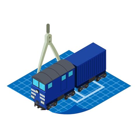 Premium Vector Railway Project Icon Isometric Vector Blue Railway