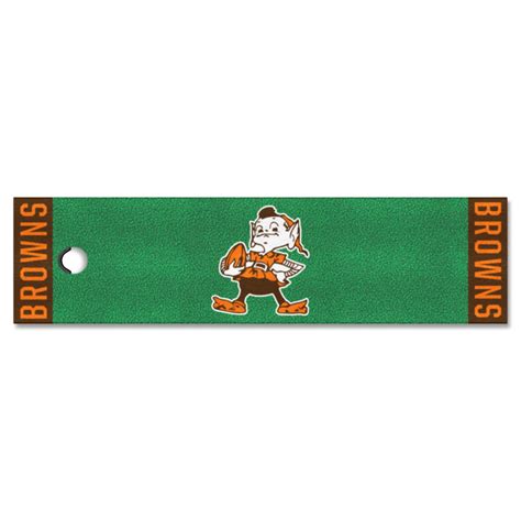 Officially Licensed Nfl Cleveland Browns Putting Green Mat With Logo