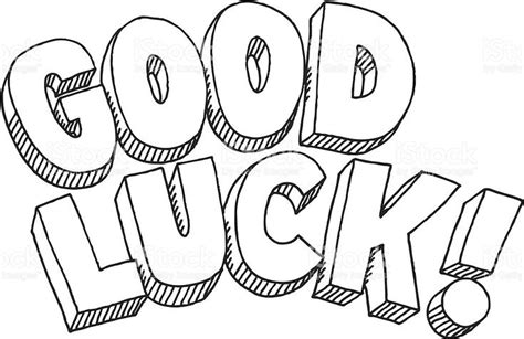 Luck Clipart Black And White 13 Good Luck Cards Coloring Pictures