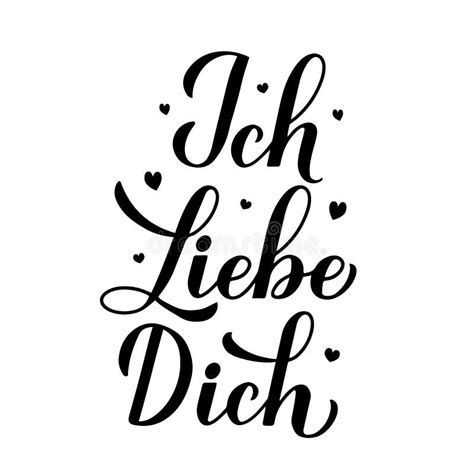 Ich Liebe Dich Calligraphy Hand Lettering I Love You In German Red