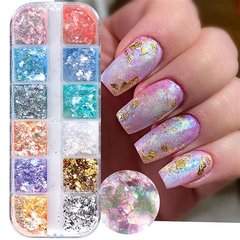 Glitzer F R N Gel Glitzer Puder Set Farbe Nail Art Flocke Nagel