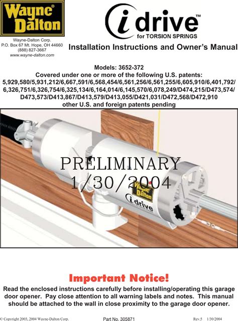 Wayne Dalton Idrive Garage Door Opener Manual