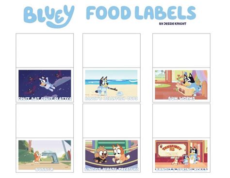 Bluey Party Food Labels Nd Birthday Party Themes Boy Birthday Party