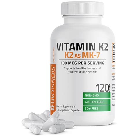 Bronson Vitamin K As Mk Menaquinone Mcg Non Gmo Capsules