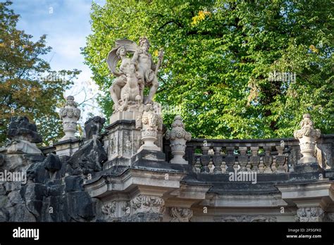 Neptune And Amphitrite Sculpture At Nymph Bath Fountain Nymphenbad