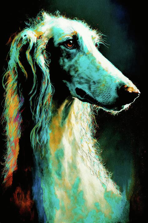 The Borzoi Dog Composition 003 Painting By Aryu Fine Art America