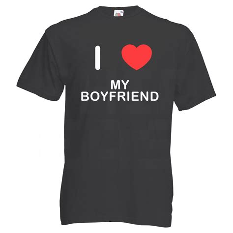 I Love Heart My Boyfriend Quality Cotton Printed T Shirt Etsy