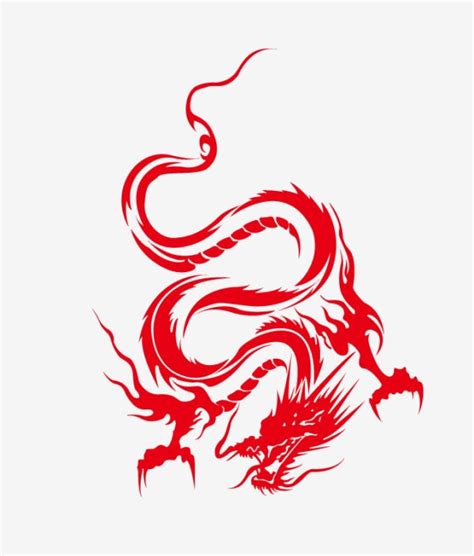 Cunning stealing up red-ink dragon tattoo design - Tattooimages.biz