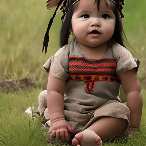 Extremely Cute Full Clothed Native American Baby · Creative Fabrica