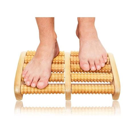 Wooden Handheld Foot Roller Acupressure Massager Reflexology Tool For