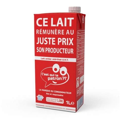 Lait entier stérilisé UHT 1l C est Qui Le Patron Cdiscount Au