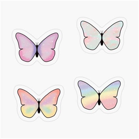 Pastel Butterflies Pack Sticker For Sale By Trajeado14 Pastel