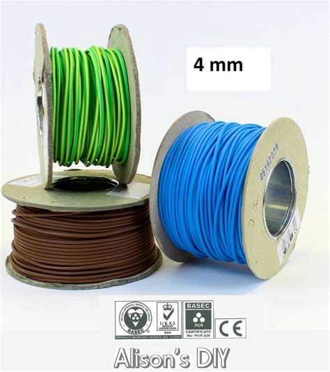 4 Mm Single Core Conduit Cable 6491X Blue Brown Earth Yellow Green