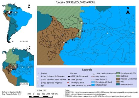 Mapa A Tr Plice Fronteira Brasil Col Mbia Peru E As Pitas De Pouso