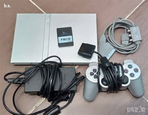 Профилактиран Playstation 2 slim silver+ FCMB+3 игри по избор в ...