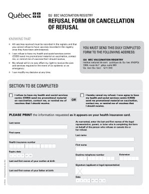 Fillable Online Publications Msss Gouv Qc Qubec Vaccination Registry