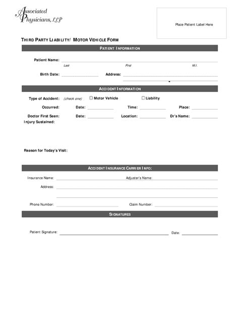 Fillable Online Third Party Liability Motor Vehicle Form Fax Email