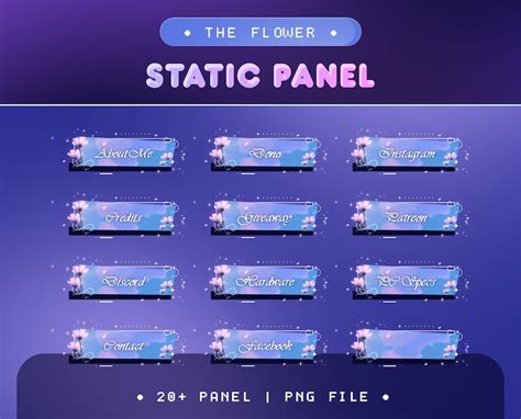 Aesthetic Flower Animated Stream Pack For Twitch Kick Youtube Blue