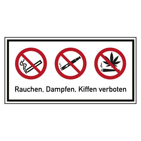 Verbotszeichen Rauchen Dampfen Kiffen Verboten Aufkleber Shop