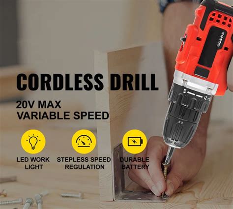 Popular Design Power Drill 24v Wood Skill Electric Cordless Hammer Drill With Lithium Battery ...