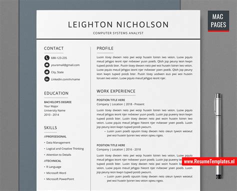 Mac Pages Resume Templates