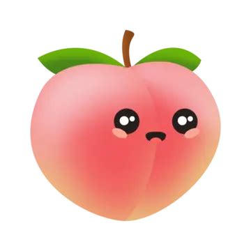 Cute Peach Cartoon Character Cartoon Peach Peach Icon Png