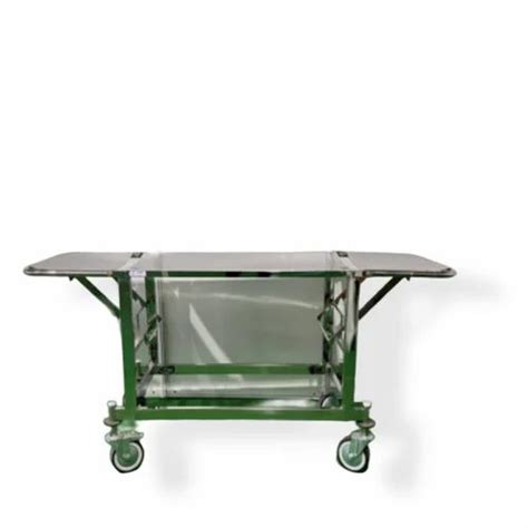 Mild Steel Silver Foldable Ss Stretcher Trolley For Hospital At Rs