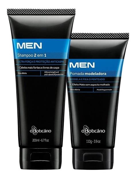 Kit Men Cabelos Shampoo 2 X 1 Pomada Modeladora Boticário Parcelamento Sem Juros