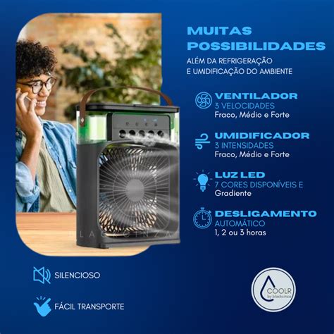 Melhor Climatizador De Ar Frio Silencioso 110v - COOLR Climatizador De Ar Frio e Umidificador USB Silencioso 110V/220V ...