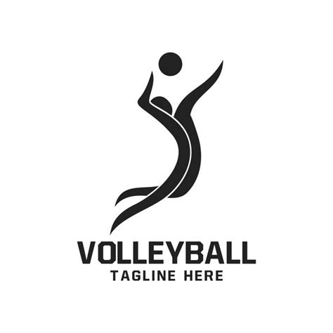 création de logo de volley ball avec illustration d icône de silhouette