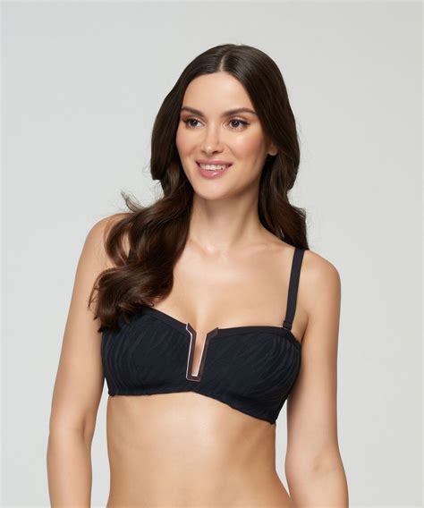 Marc And Andre Black Panther Bandeau Bikini With High Rise Bottoms