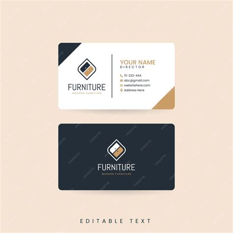 Premium Vector | Furniture company business card template
