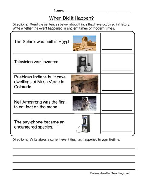 Historical Events Order Of Events Worksheet Have Fun Teaching