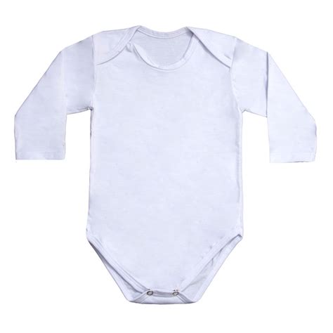 Body Manga Longa Liso Recém Nascido 100 Algodão Branco Everly Linha Comfy