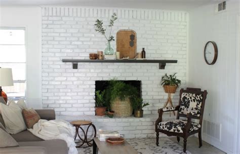 White Brick Fireplace Makeover