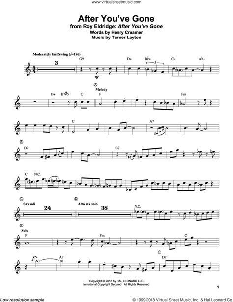 After Youve Gone Sheet Music For Trumpet Solo Transcription